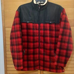 Marino Bay  Black/Red Jacket Sherpa Full Zip Unisex Large